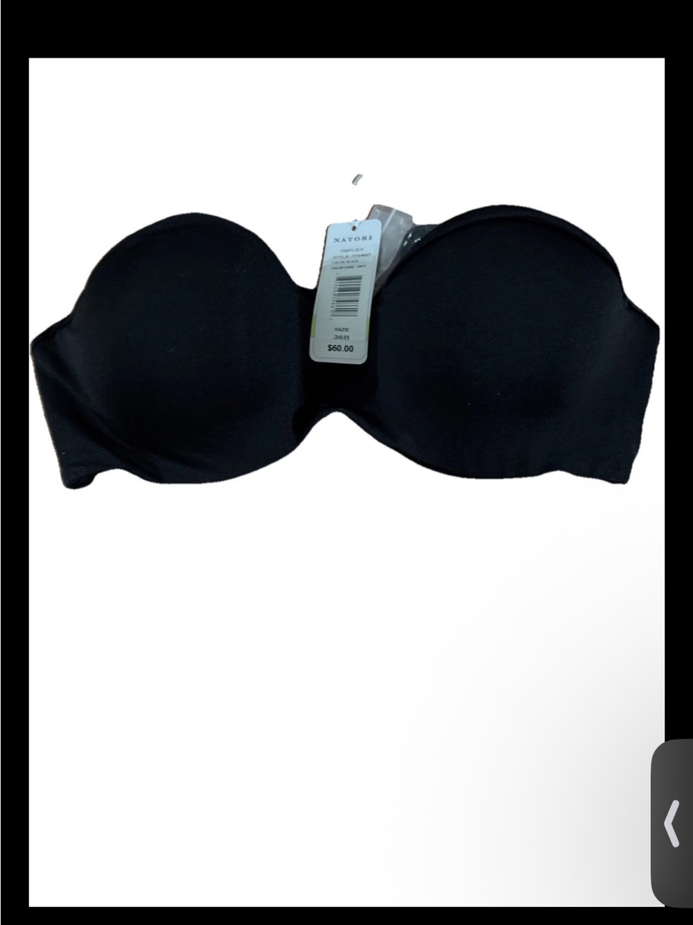 Natori Black Strapless Smooth Bandeau - Picture 2 of 4